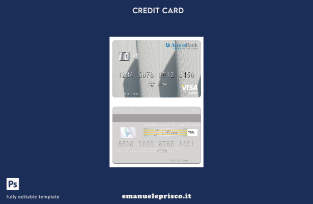 modello di carta di debito visto Liberia Access Bank in stile verificato